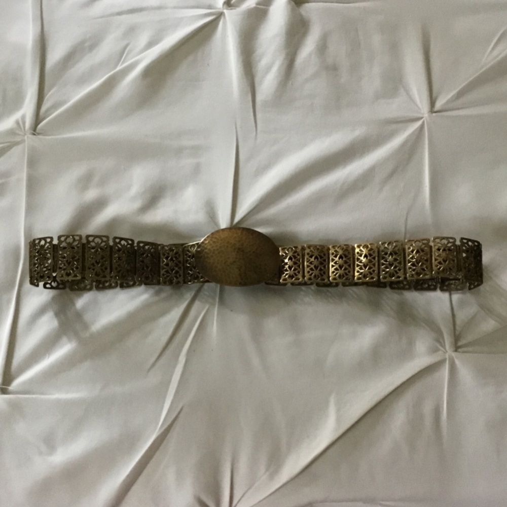 Women’s Brass/Gold-Tone Filigree Stretch Belt